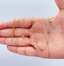 Load image into Gallery viewer, 18k Gold Filled Dainty Plain Box Chain Choker With Soldered Disk Charms
