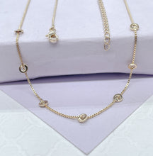 Load image into Gallery viewer, 18k Gold Filled Dainty Plain Box Chain Choker With Soldered Disk Charms
