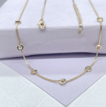 Load image into Gallery viewer, 18k Gold Filled Dainty Plain Box Chain Choker With Soldered Disk Charms
