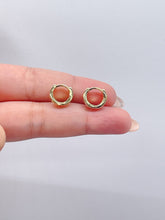 Load image into Gallery viewer, 18k Gold Filled Small Children’s Baguette Stone Huggie Hoop Earrings
