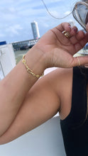 Load image into Gallery viewer, 18k Gold Filled Hook Clasp Rose Charm Bracelet
