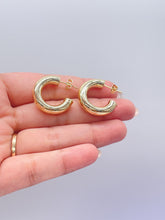Load image into Gallery viewer, 18k Gold Filled 6.5mm Thick Plain Smooth Open Ended Hoop Earrings
