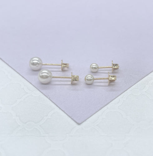 18k Gold Filled Baby Simulated Pearl Stud Earrings Jewelry Making Supplies, Dainty Studs, Small Stud, Pearl Jewlery