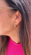 Load image into Gallery viewer, 18k Gold Filled Tiny 2mm Large Dainty Hoop Earring
