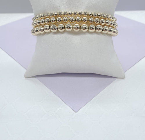 18k Gold Filled Elastic Beaded Bracelet Available in 3 Sizes, Beaded Bracelet, Dainty Bracelet, Gold filled Bracelet, Gifts for her.