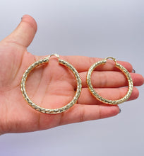 Load image into Gallery viewer, 18k Gold Filled Sequin Patterned Hoop Earring Available In 5 Sizes
