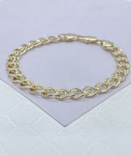 Load image into Gallery viewer, 18k Gold Filled Flat Wave Linked Chain Bracelet
