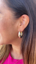 Load image into Gallery viewer, 18k Gold Filled Chunky Long Smooth Tear Drop Huggie Earring
