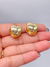Load image into Gallery viewer, 18k Gold Filled Puffy Giant Heart Huggie Earring, Heart Earrings, Puffy Huggies, Gifts for her, Heart Hoops, Minimalist Hoops
