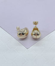 Load image into Gallery viewer, Gorgeous 18k Gold Filled Plain Casted Tear Drop Stud Earrings Dainty Jewelry
