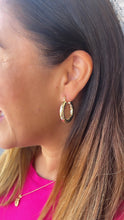 Load image into Gallery viewer, 18k Gold Filled Sequin Patterned Hoop Earring Available In 5 Sizes
