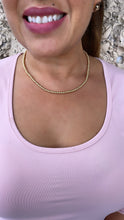 Load image into Gallery viewer, 18k Gold Filled 4mm Beaded Necklace Sophisticated Closure, Lariat Necklace
